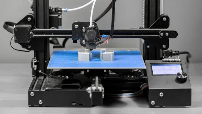 máquina 3d en producción textil